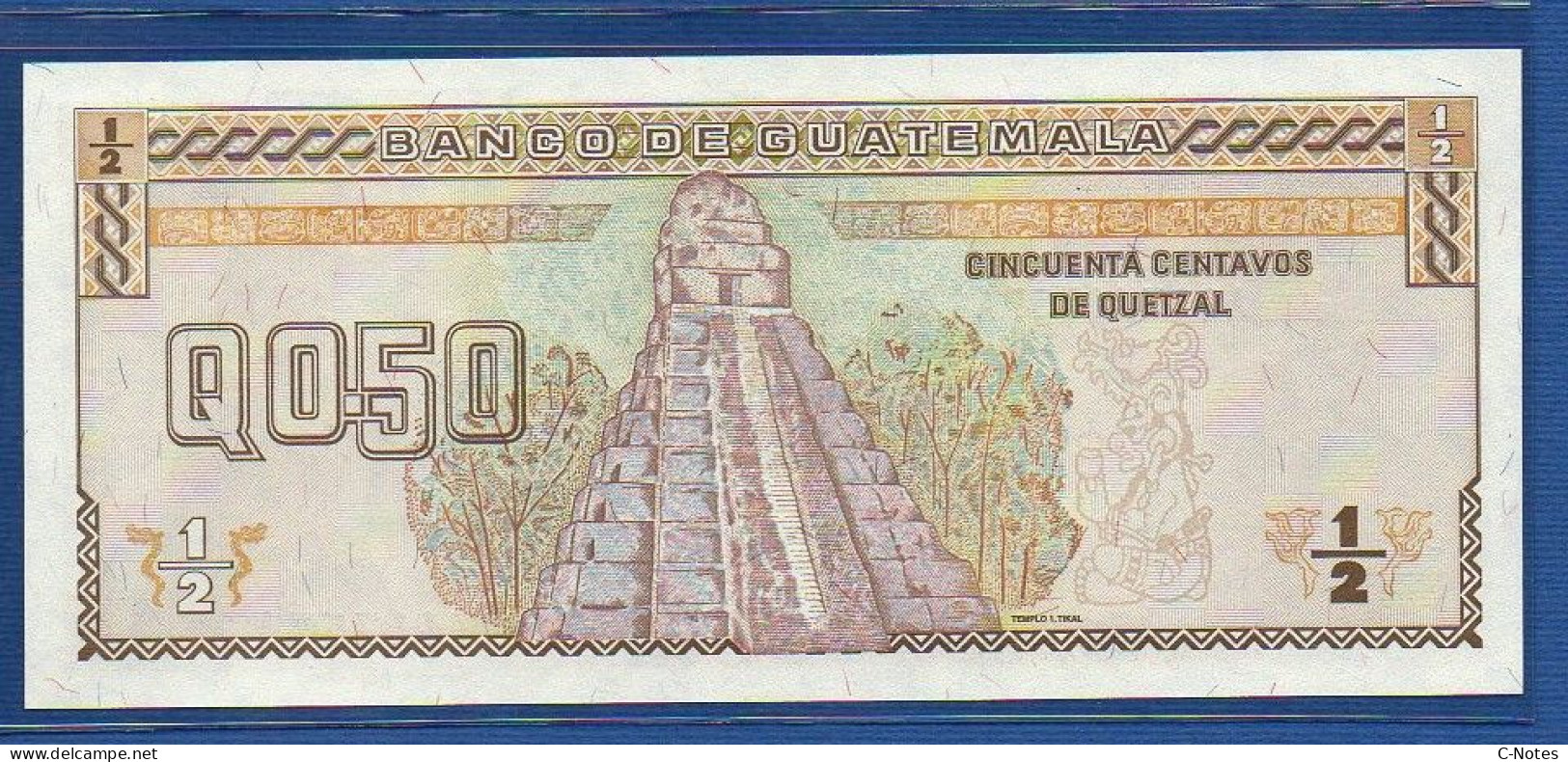 GUATEMALA - P. 96 – 50 Centavos De Quetzal 9.1.1998 UNC, S/n  A09741757A, Printer: Harrison - Guatemala