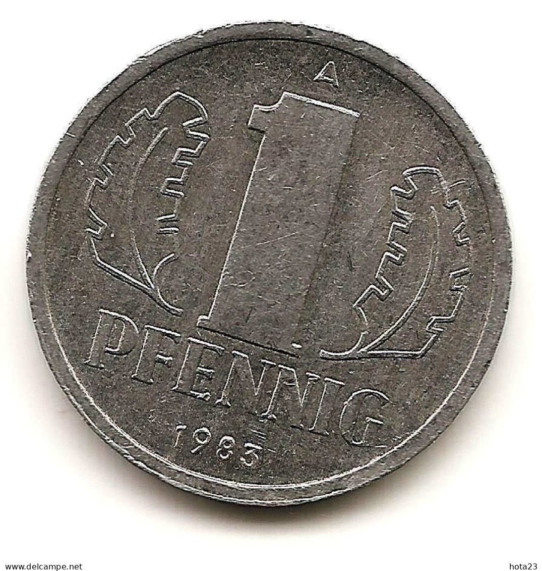 1983 A East German Democratic Republic 1 Pfennig - KM8.2 - 1 Pfennig