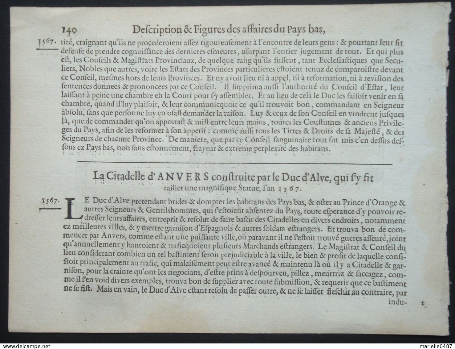 Les Guerres De Nassau - 1616 - Le Duc D'Albe - Willem Baudartius - Antes De 18avo Siglo