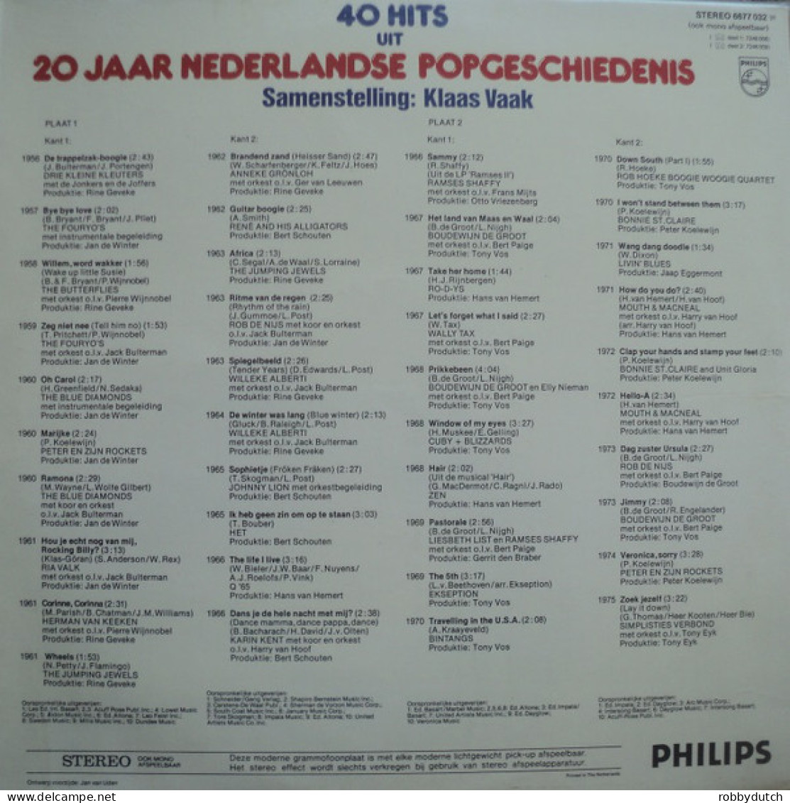 * 2LP *  40 HITS UIT 20 JAAR NEDERLANDSE POPGESCHIEDENIS - Compilations