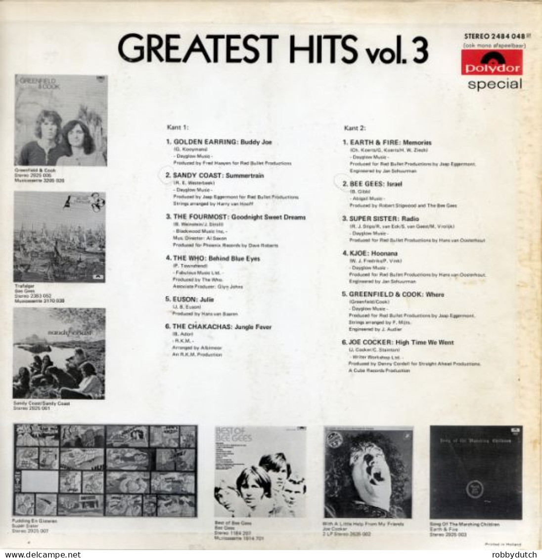 * LP *  GREATEST HITS Vol.3 - GOLDEN EARRING / SUPERSISTER / WHO / BEE GEES A.o. - Hit-Compilations