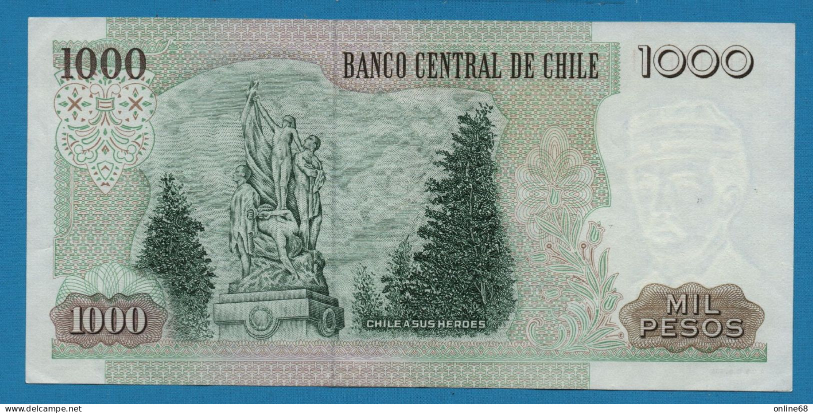 CHILE 1000 PESOS 1994 # FB4180751 P# 154e Signatures:  R.Mayanz & C.Alfonso - Chile