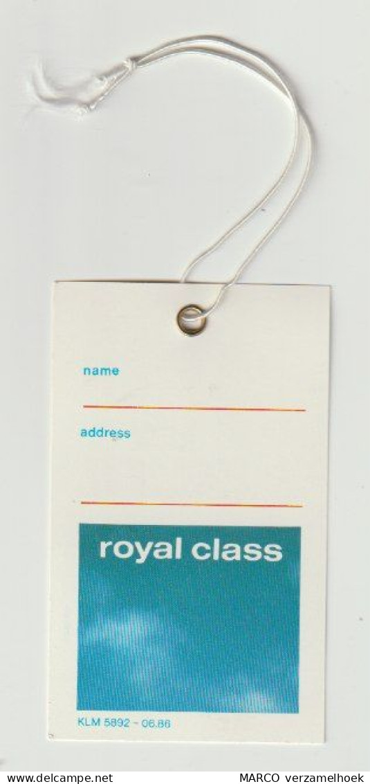 KLM Luggage Tag-kofferlabel Royal Class 1986 - Etichette Da Viaggio E Targhette