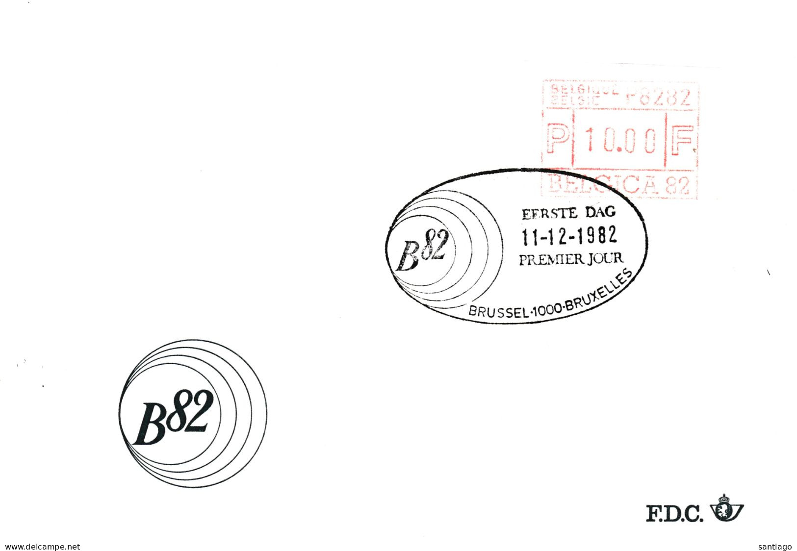 FDC Frama 10 Fr "BELGICA 82" - Lettres & Documents