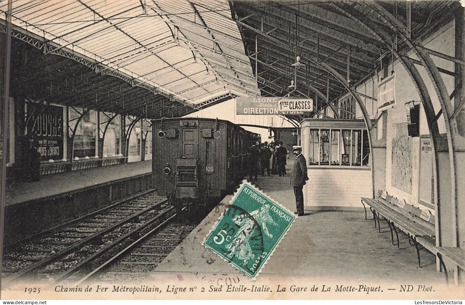 France - Paris - Chemin De Fer Métropolitain - Ligne 2 Sud Etoile Italie - Le Gare De La Motte  - Carte Postale Ancienne - Nahverkehr, Oberirdisch