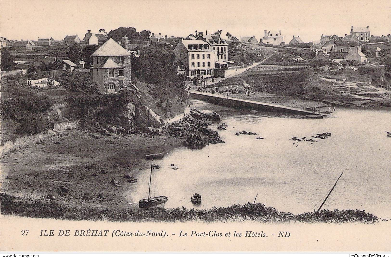 FRANCE - 22 - ILE DE BREHAT - Le Port Clos Et Les Hôtels  - Carte Postale Ancienne - Ile De Bréhat