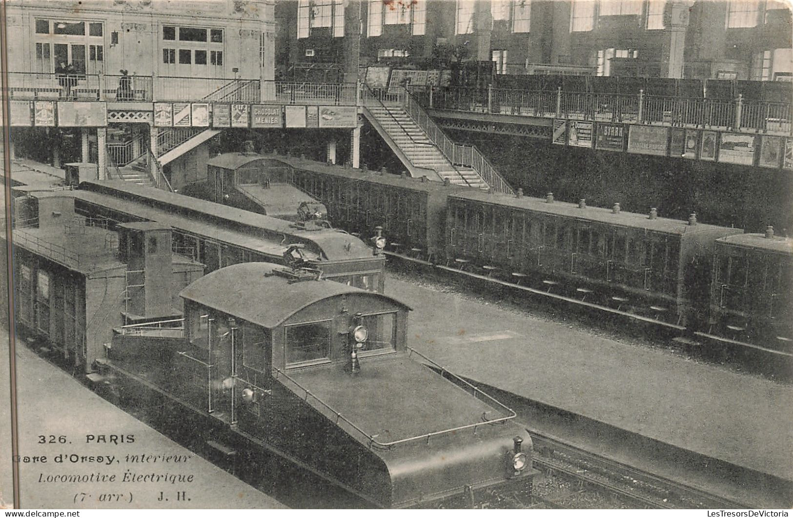 France - Paris - Gare D'Orsey - Intérieur - Locomotive électrique - J.H. - Train  - Carte Postale Ancienne - Transport Urbain En Surface