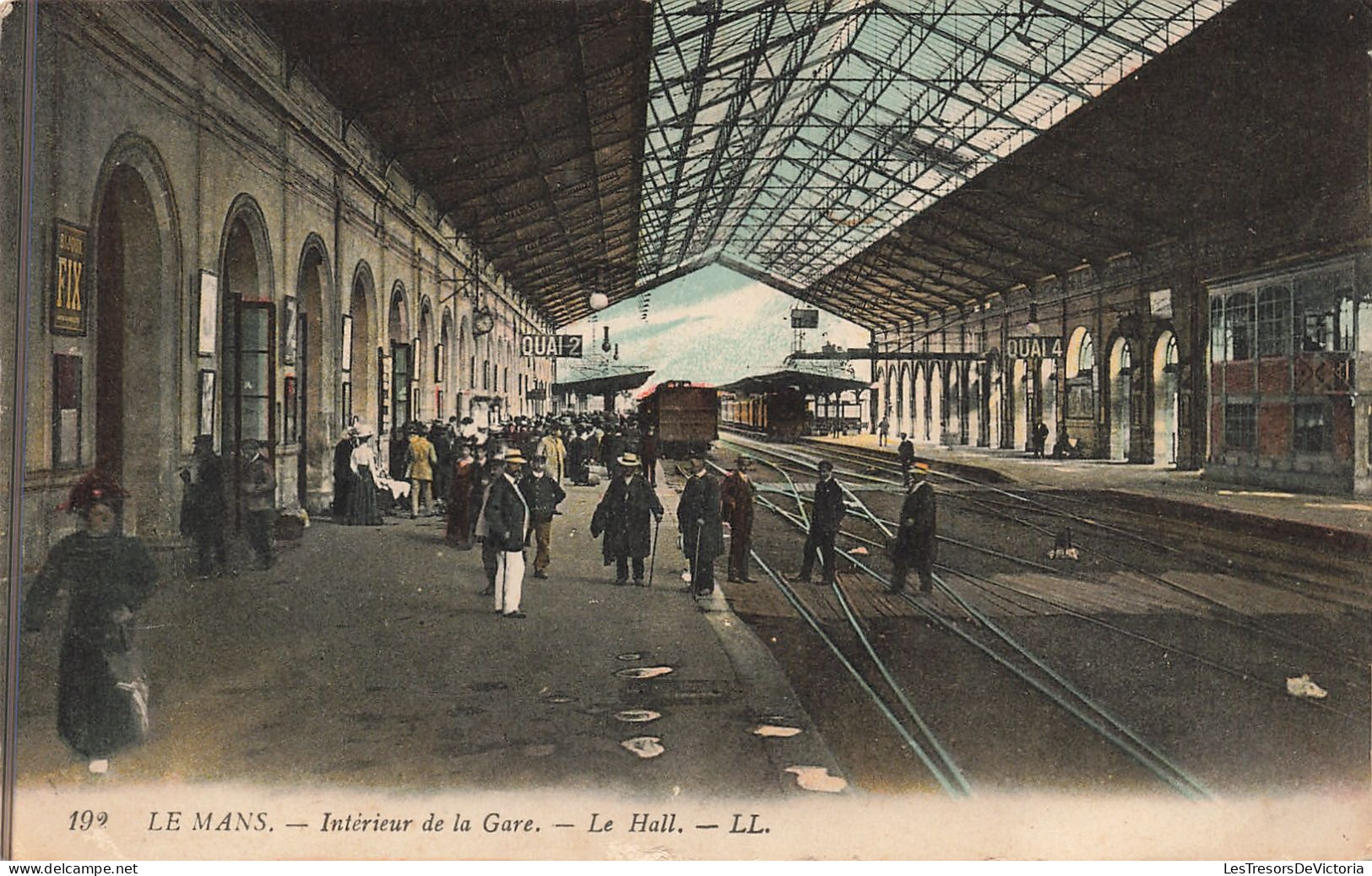France - Le Mant - Intérieur De La Gare - Le Hall - LL - Colorisé - Animé - Train - Carte Postale Ancienne - Le Mans
