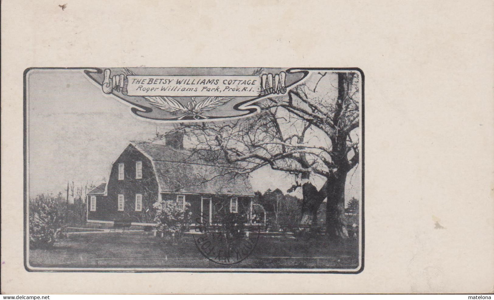 ETATS UNIS RI - RHODE ISLAND PROVIDENCE THE BETSY WILLIAMS COTTAGE ROGER WILLIAMS PARK PRECURSEUR CARTE 8,2 X 13,8 CENTI - Providence