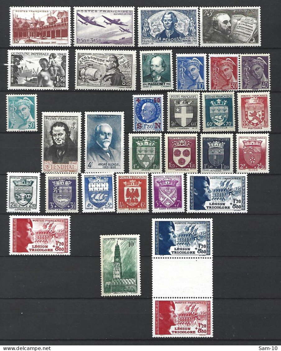 Année 1942 Complete France  Neuf * N 538/567 + N 565/566a  Sauf  Manque Le No 538 - 1940-1949