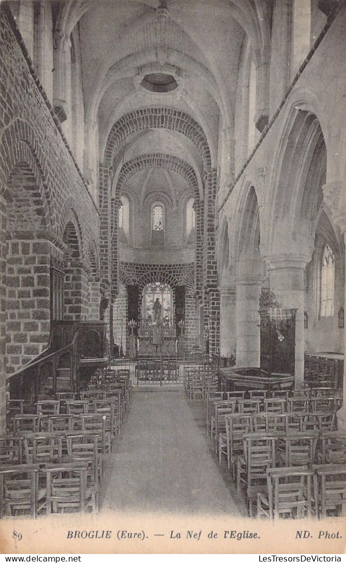 FRANCE - 27 -BROGLIE - La Nef De L'Eglise - Carte Postale Ancienne - Autres & Non Classés
