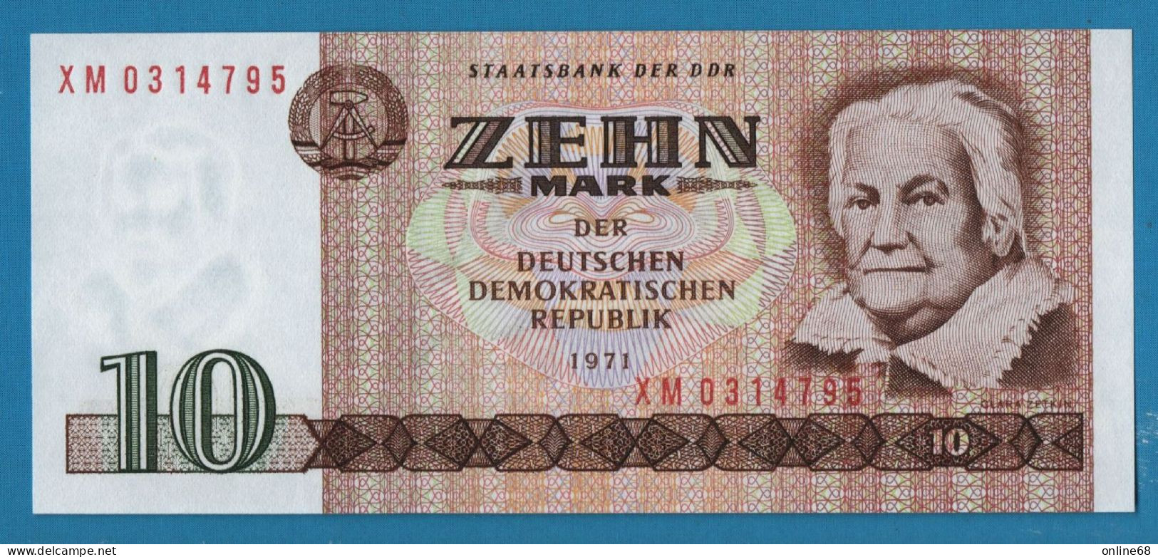 DDR RDA 10 MARK 1971 # XM0314795 P# 28b Clara Zetkin - 10 Mark