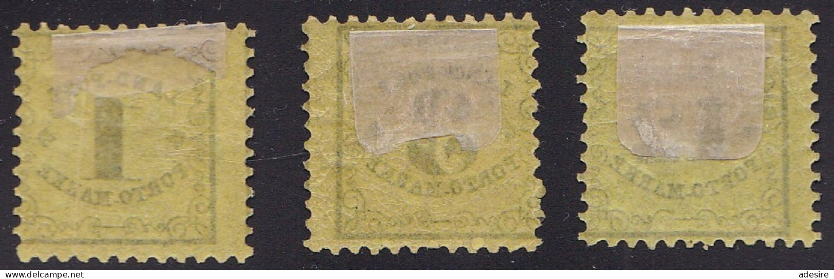 BADEN PORTO 1862 -- Ank1+2+3,  1+3+12 Kreuzer Sw A.gelb *, Marken KatWert > 63 € ... - Mint