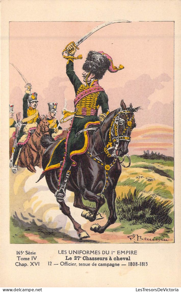 Militaria - Les Uniformes Du 1er Empire - Le 27e Chasseurs à Cheval - Officier Tenu De Campagne - Carte Postale Ancienne - Regimientos