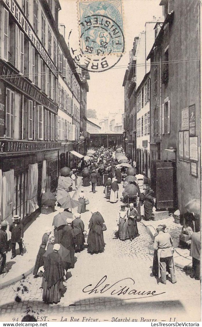 FRANCE - 29 - BREST - La Rue Frézur - Marché Au Beurre - LL - Carte Postale Ancienne - Brest