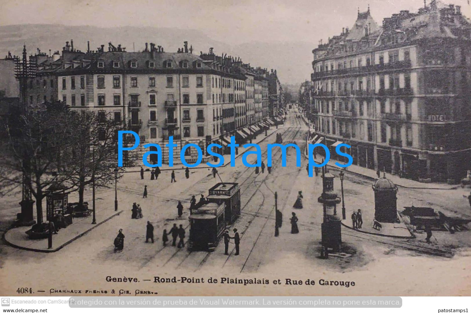 203907 SWITZERLAND GENEVE PLAINPALAIS ROUNDABOUT AND CAROUGE STREET TRAMWAY  POSTAL POSTCARD - Carouge