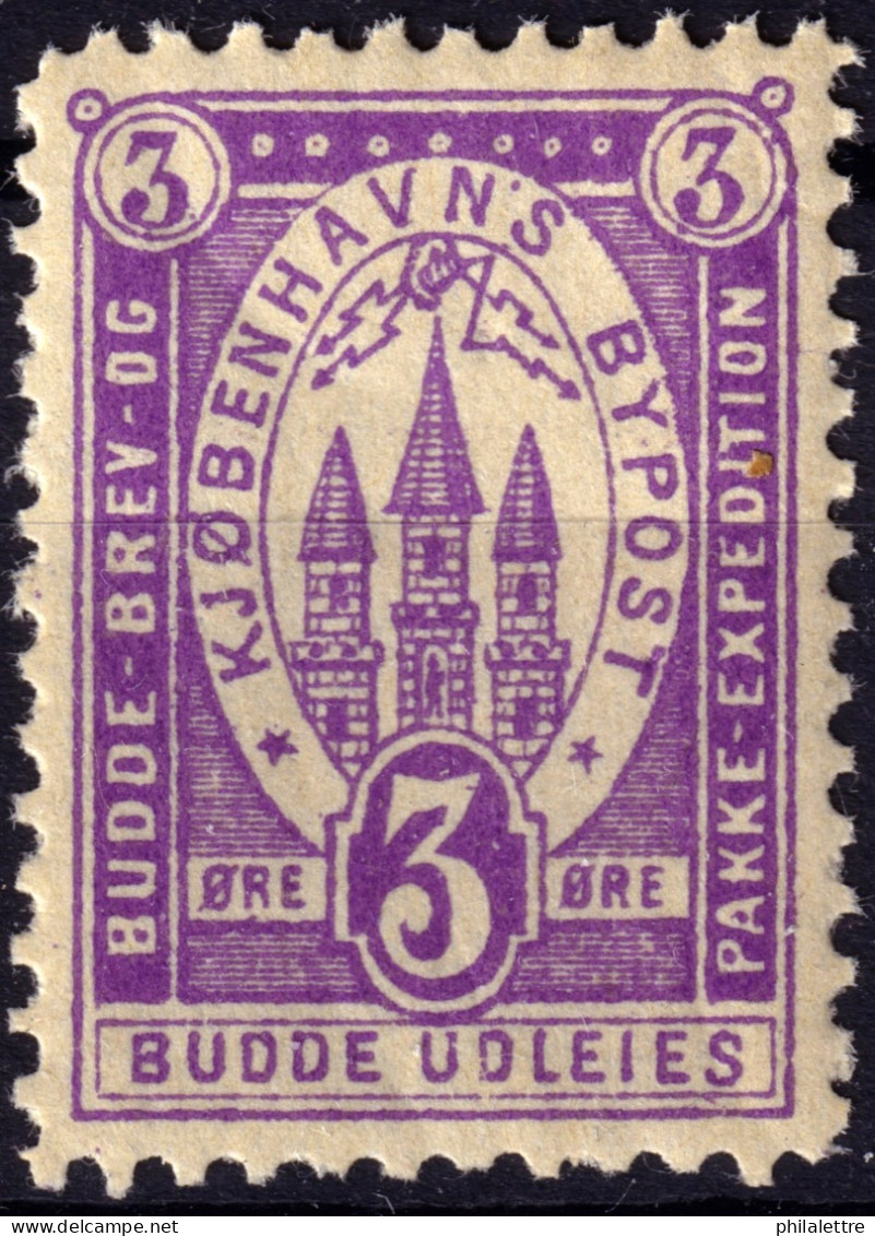 DANEMARK / DENMARK - 1887 (22 Dec) - COPENHAGEN Lauritzen & Thaulow Local Post 3øre Violet - Mint NH** -b - Local Post Stamps