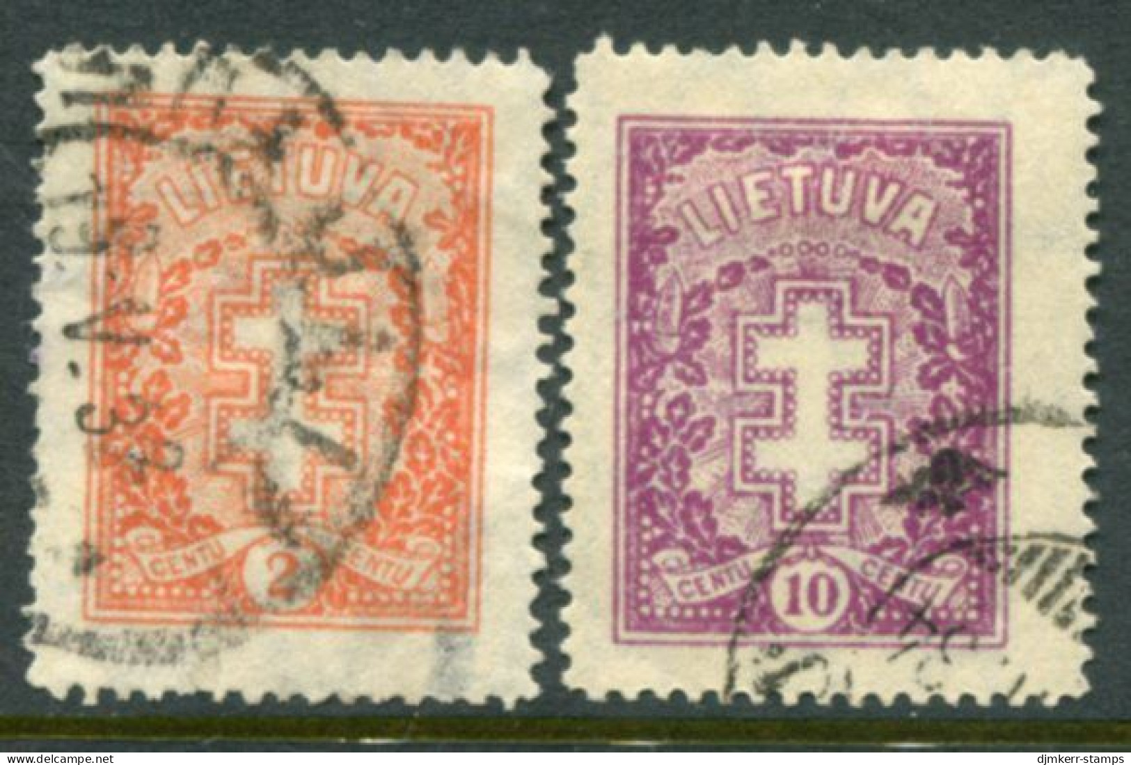 LITHUANIA 1931 Definitive 2 C, 10 C.  Used. Michel 314-15 - Lituania