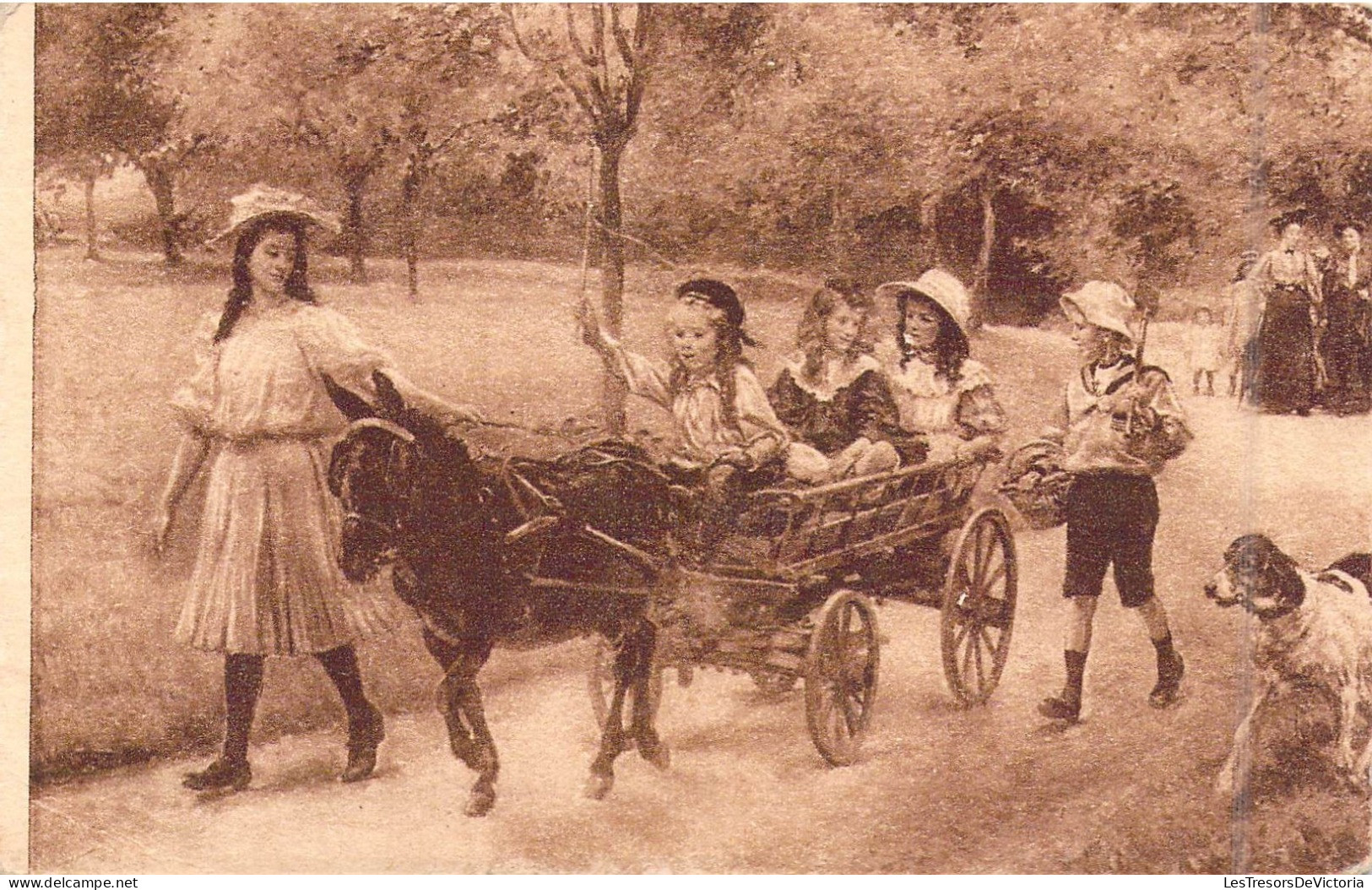 ENFANTS - Groupes D'enfants & Familles - Chien - Cheval - Maman - Enfants - Carte Postale Ancienne - Children And Family Groups