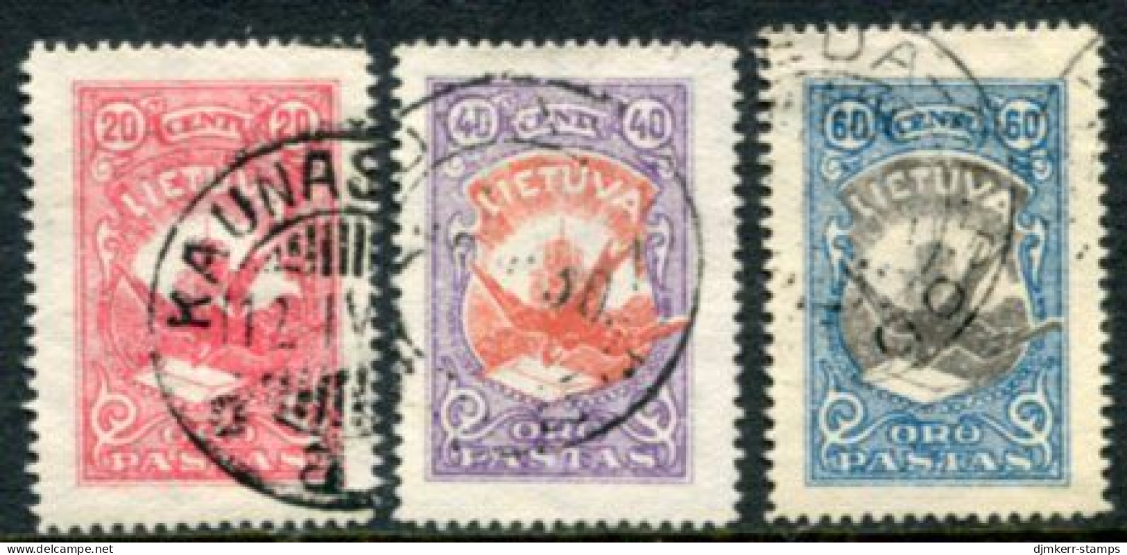 LITHUANIA 1926 Airmail Definitive Used. Michel 243-45 - Litauen