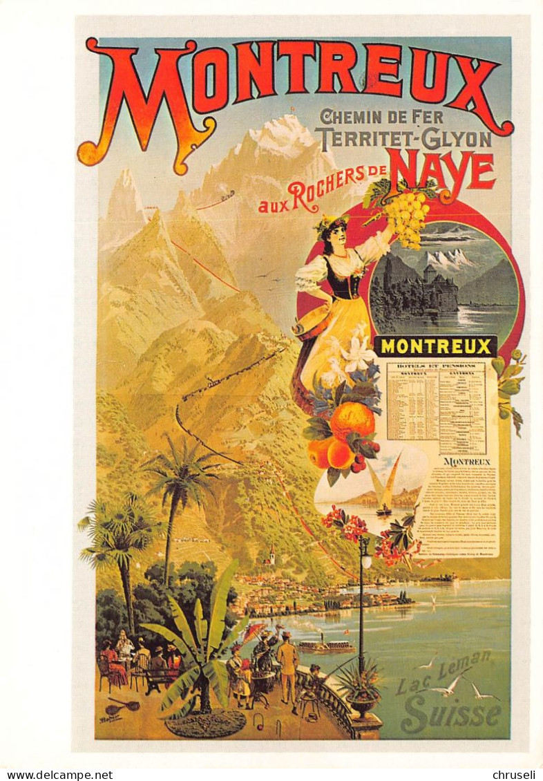 Montreux  Roches De Naye   WERBUNG Plakat - Plakatsammlung Kunstgewerbeausstellung Zürich - Roches