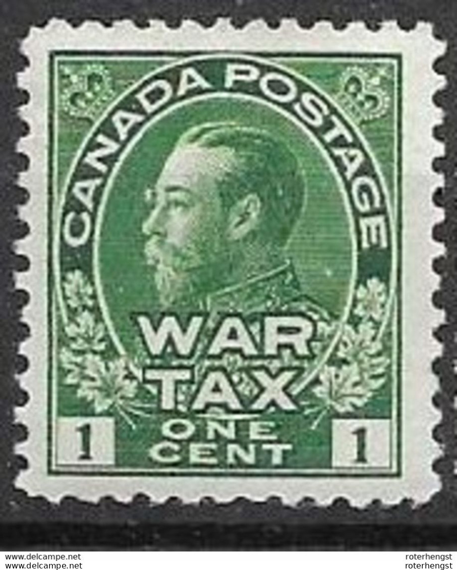 1915 Canada Mint Hinge Trace * 13 Euros - Tassa Di Guerra
