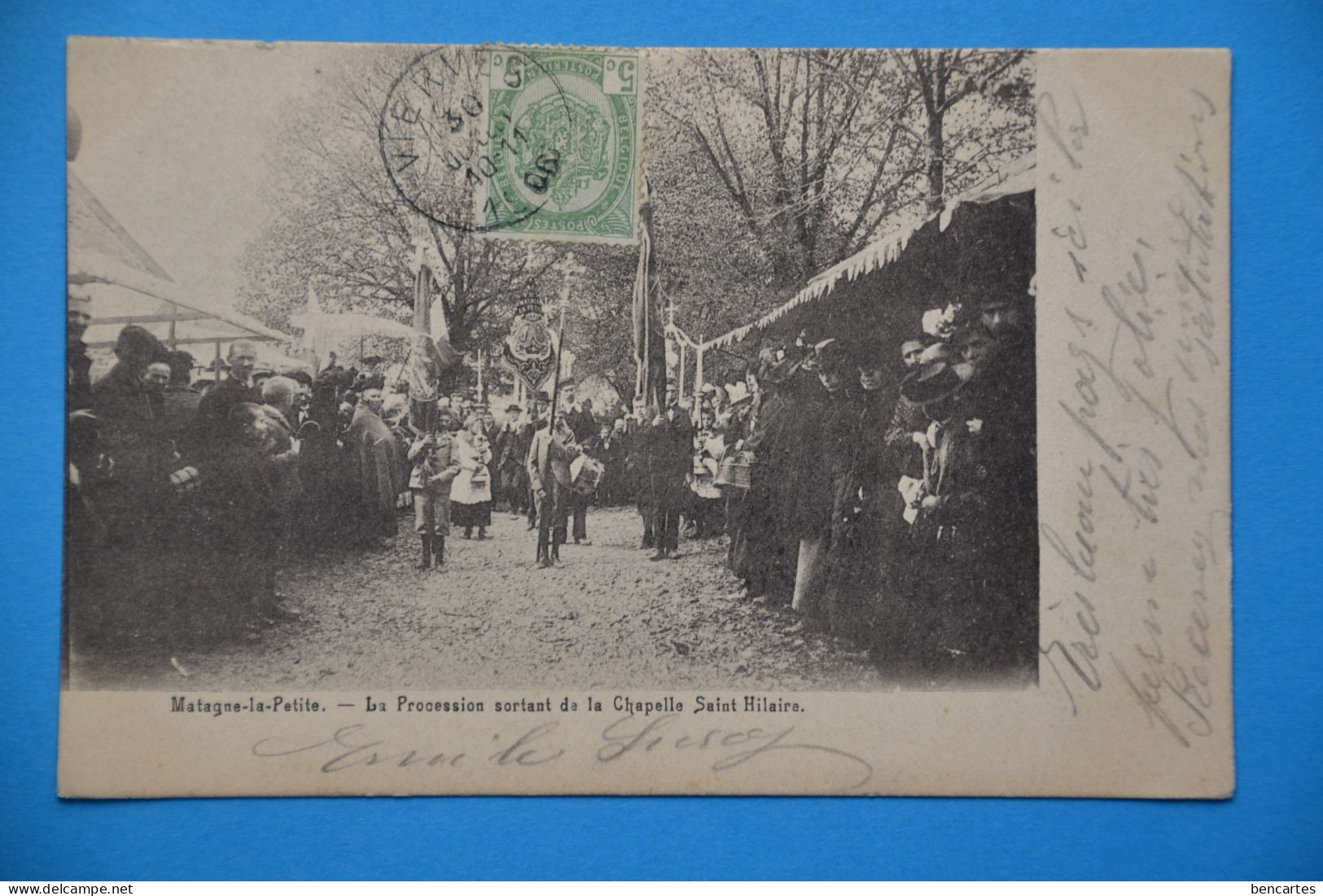 Matagne-la-Petite 1906: La Procession Sortant De La Chapelle Saint-Hilaire Très Animée - Doische