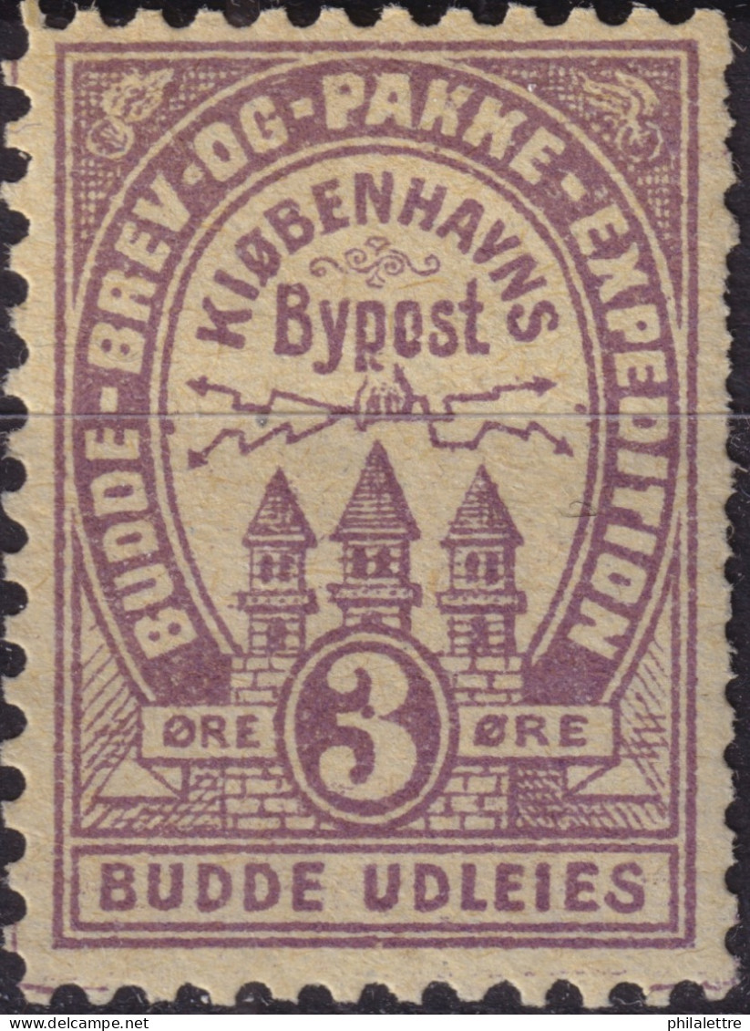 DANEMARK / DENMARK - 1887 (2 Dec) - COPENHAGEN Lauritzen & Thaulow Local Post 3øre Pale Violet - Mint NH** - Local Post Stamps