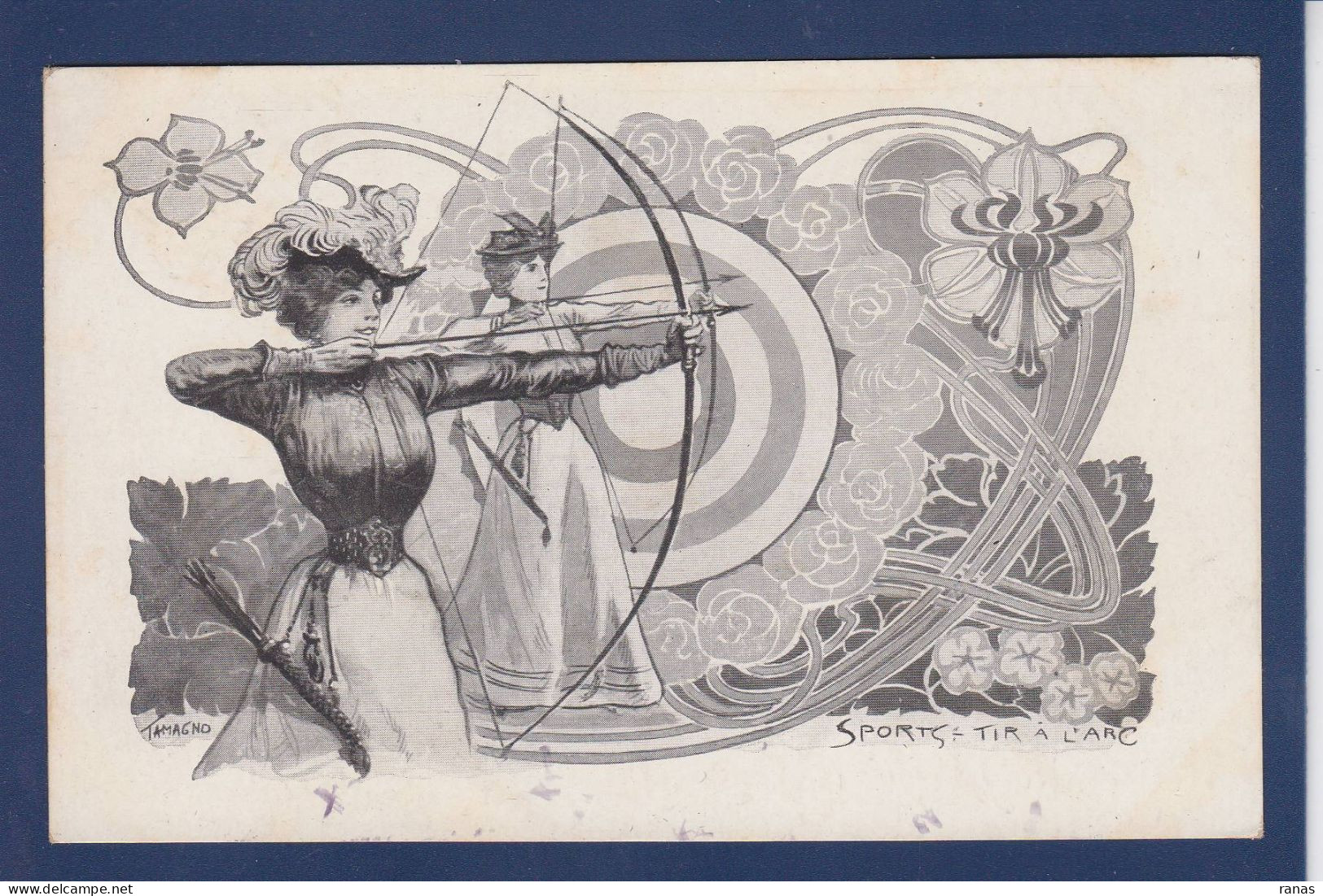 CPA Tir à L'arc Femme Woman Art Nouveau Non Circulé Par Tamagno - Tiro Al Arco