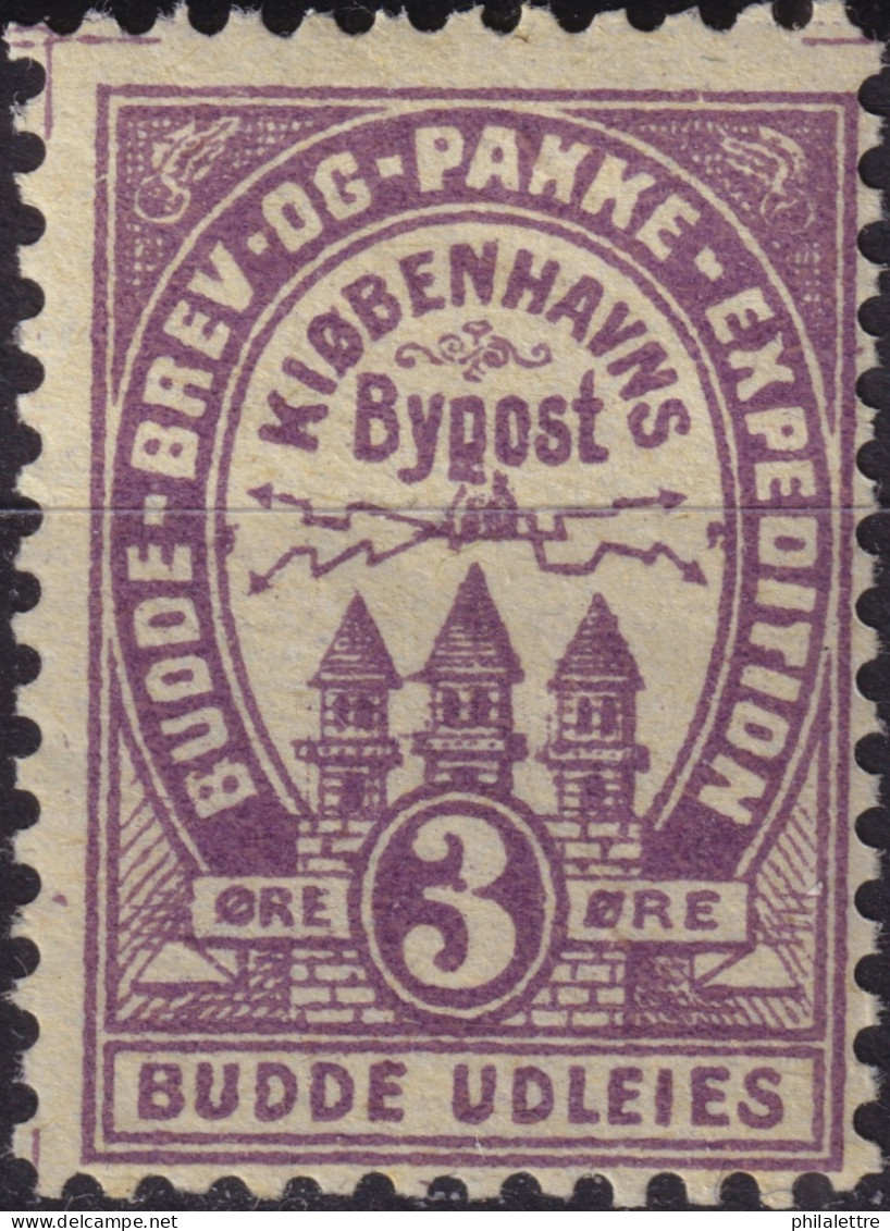 DANEMARK / DENMARK - 1887 (2 Dec) - COPENHAGEN Lauritzen & Thaulow Local Post 3øre Violet - Mint NH** - Emissions Locales