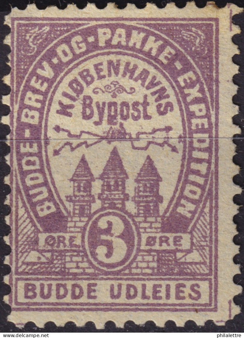 DANEMARK / DENMARK - 1887 (2 Dec) - COPENHAGEN Lauritzen & Thaulow Local Post 3øre Violet - Mint* - Local Post Stamps