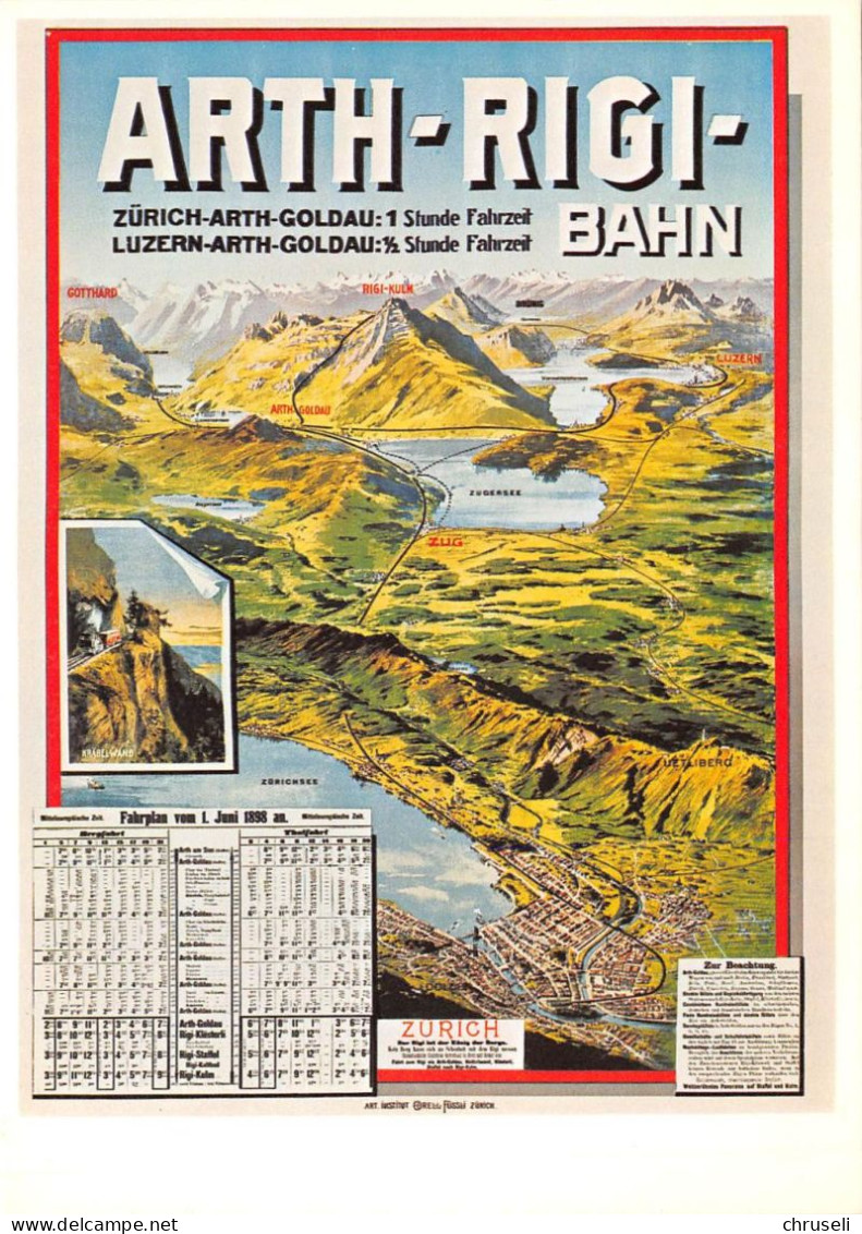 Rigi - Arth Goldau  Bahn 1899  WERBUNG Plakat - Plakatsammlung Kunstgewerbeausstellung Zürich - Arth