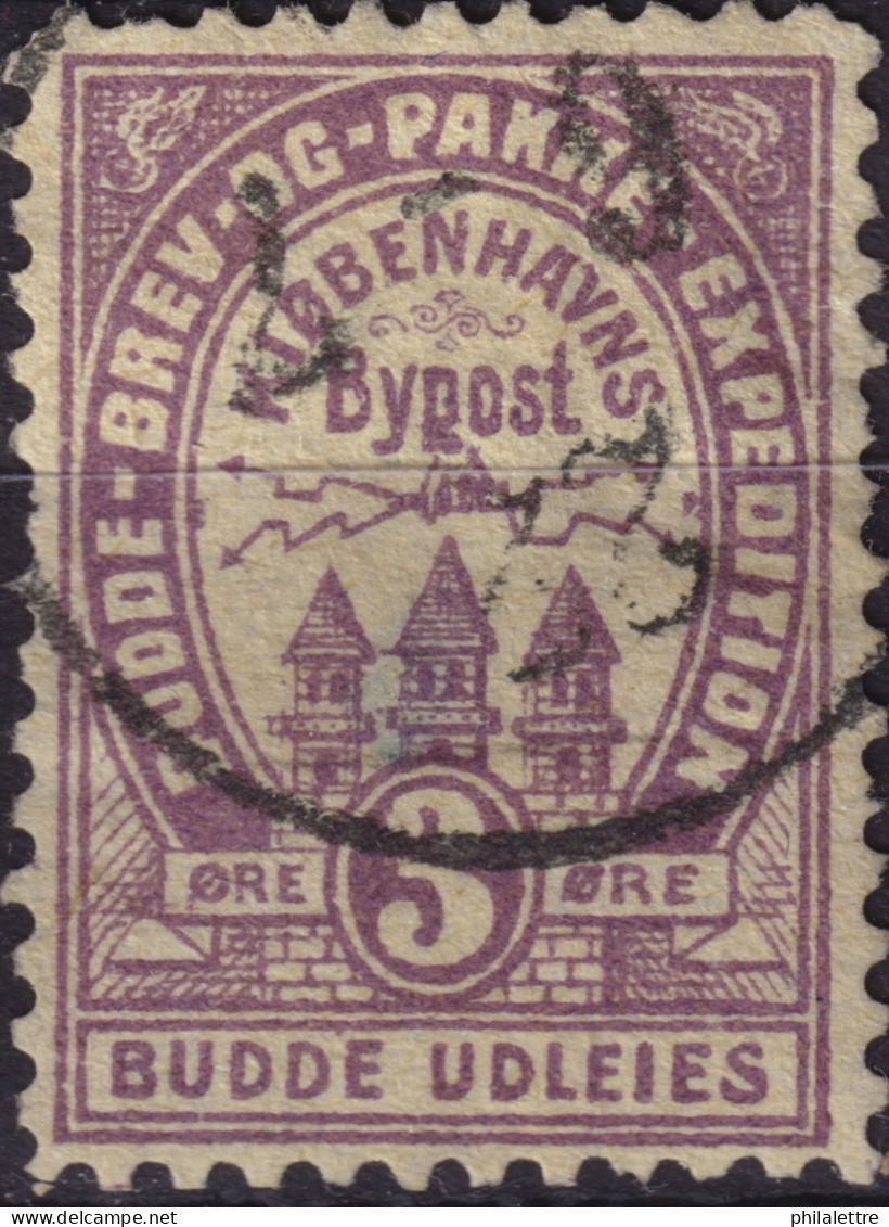 DANEMARK / DENMARK - 1887 (2 Dec) - COPENHAGEN Lauritzen & Thaulow Local Post 3øre Violet - VF Used -a - Local Post Stamps