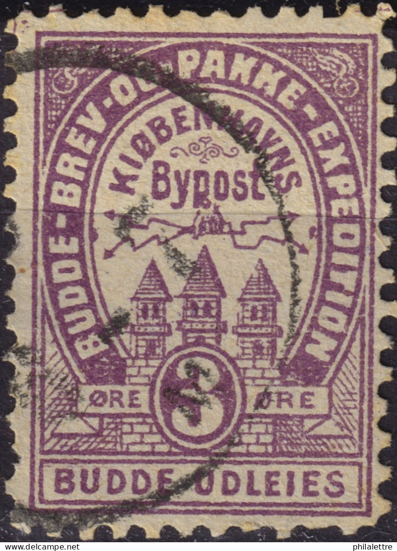 DANEMARK / DENMARK - 1887 (2 Dec) - COPENHAGEN Lauritzen & Thaulow Local Post 3øre Violet - VF Used -c - Local Post Stamps