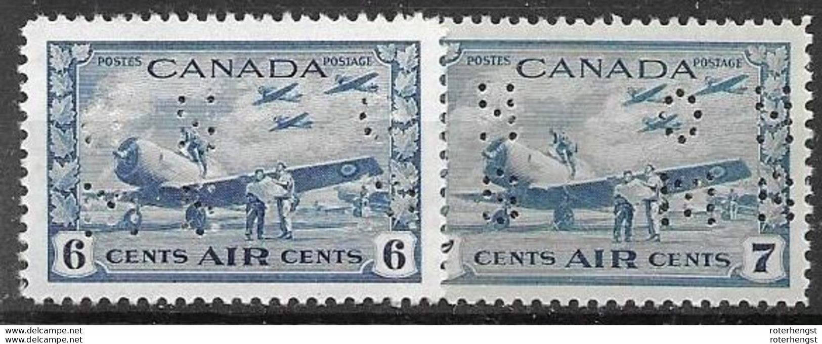 Canada Officials Mnh ** OHMS 1942/43 - Perfin