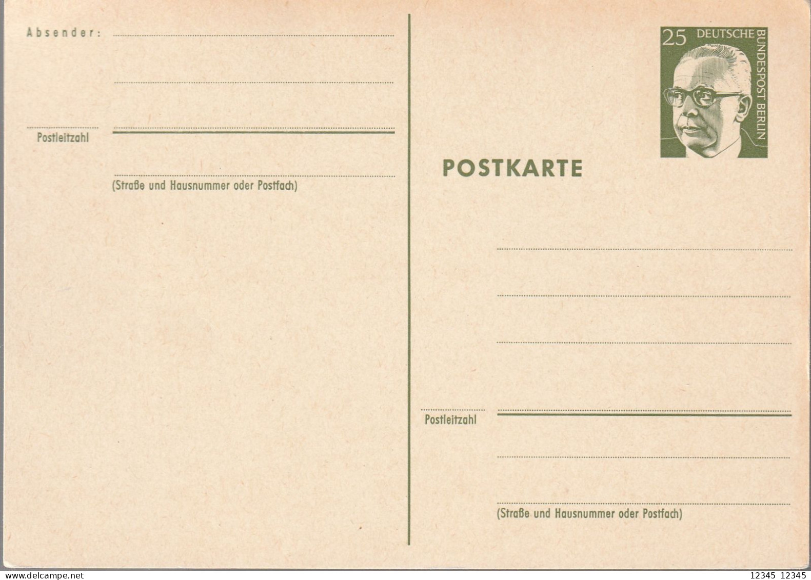 Heinemann UNUSED, 25 Pf - Cartes Postales - Neuves