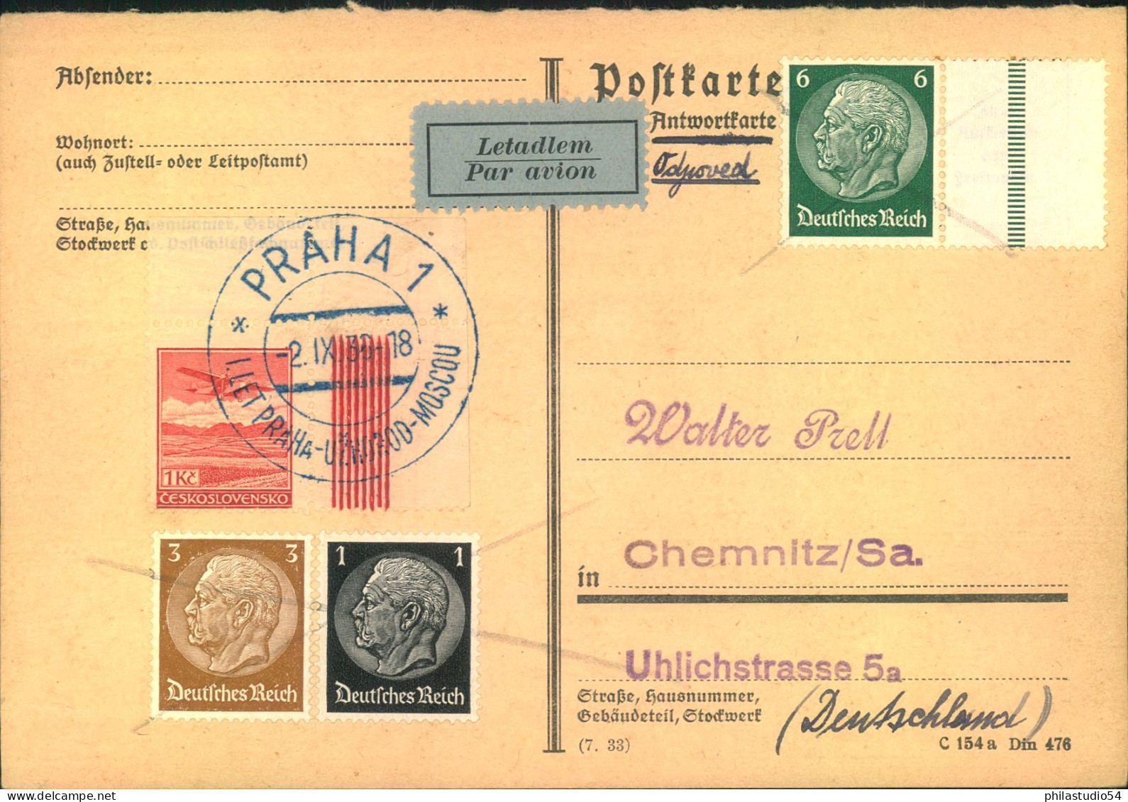 3. Reich 4 Interessante Luftpostbriefe - Covers & Documents