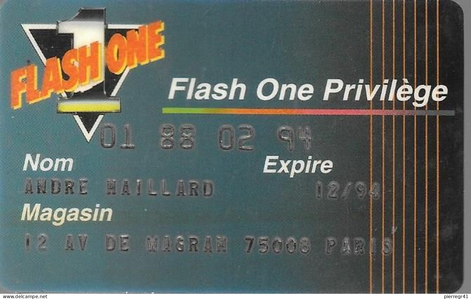 CARTE-MAGNETIQUE-FIDELITE-1994-FLASH ONE PRIVILEGE-TBE- - Badge Di Eventi E Manifestazioni