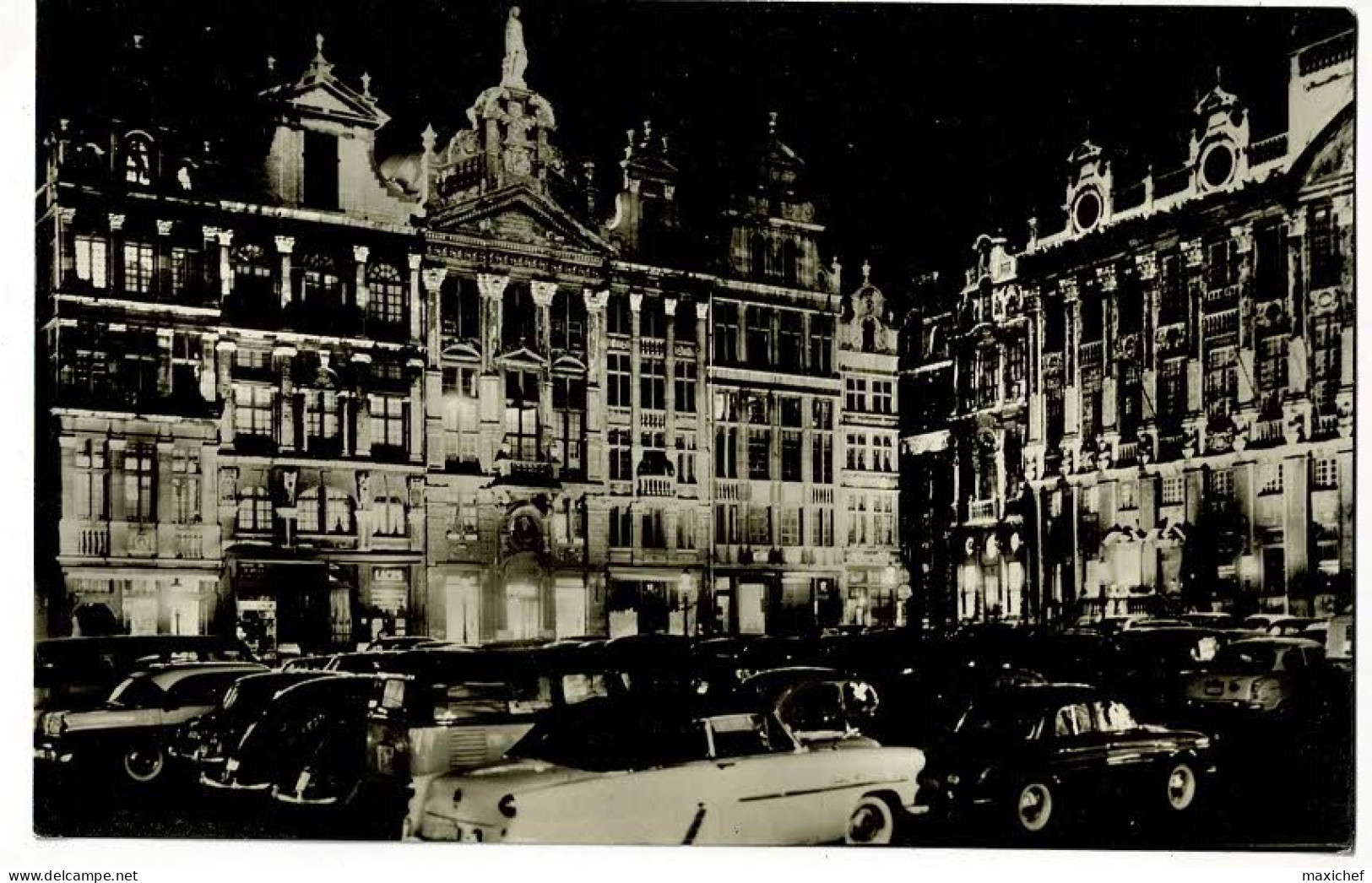 Bruxelles - Illumination Grand' Palce - Brussel - Verlicht Grote Markt (parking Automobiles) Circulé 1958 - Bruselas La Noche