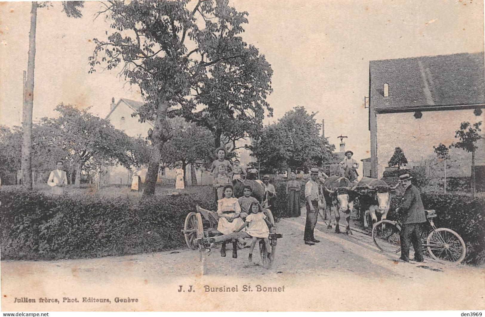 Suisse - VD - BURSINEL St. Bonnet - Voyagé 1911 (voir Les 2 Scans) - Eugène Hutin, Café Du Petit Saint-Gy, Divonne Ain - Bursinel