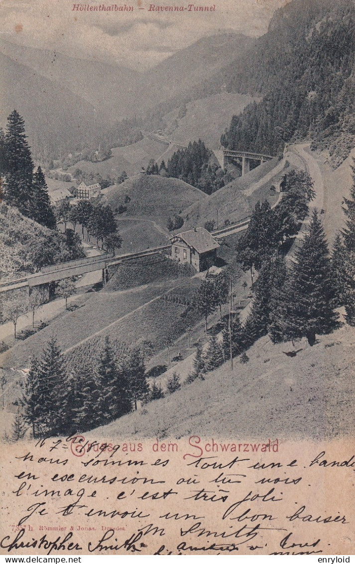 Höllenthalbahn Ravenna -Tunnel Gruss Aus Dem Schwarzwatd 1899 - Höllental