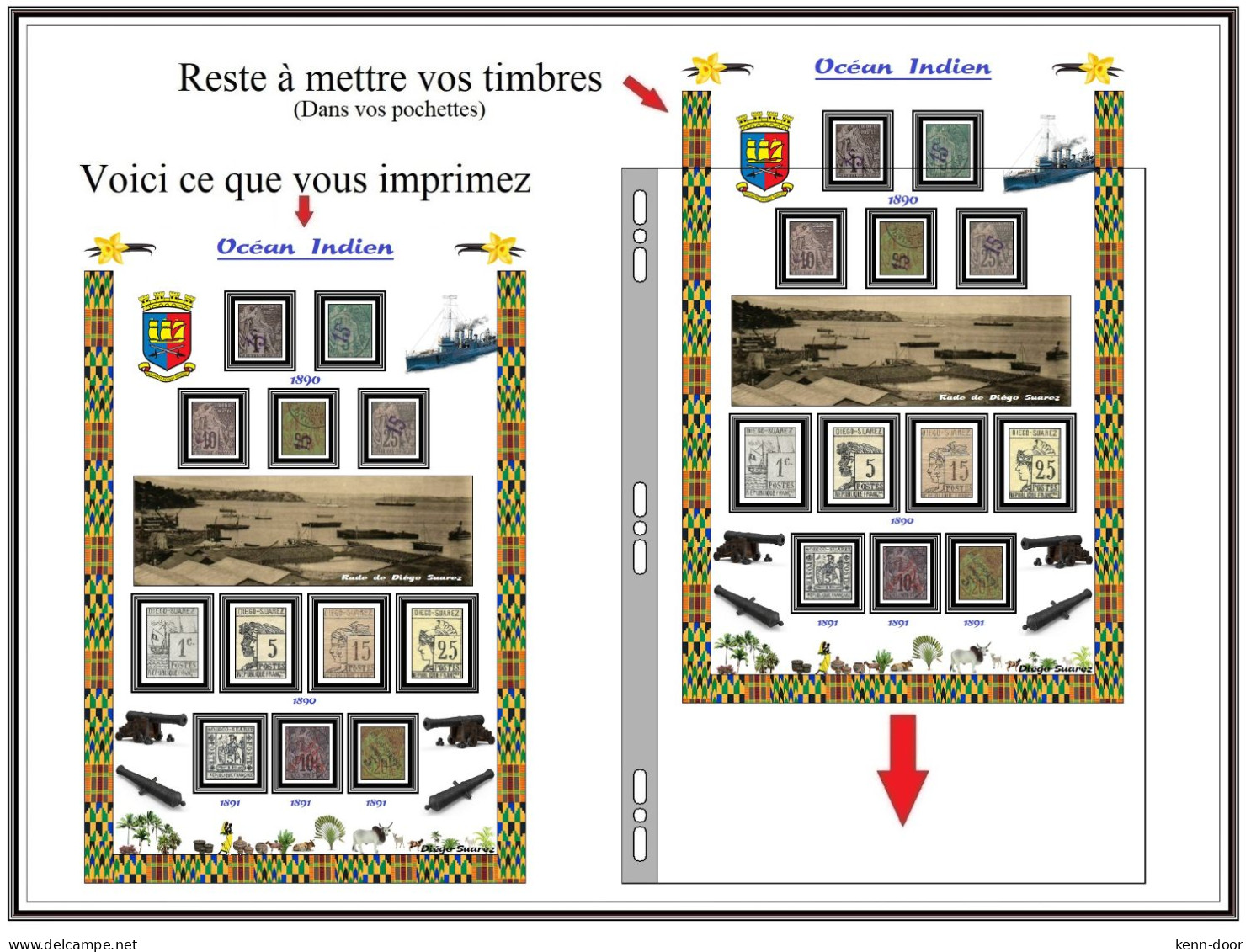 Albums de timbres à imprimer   DIEGO SUAREZ    NOSSI BE