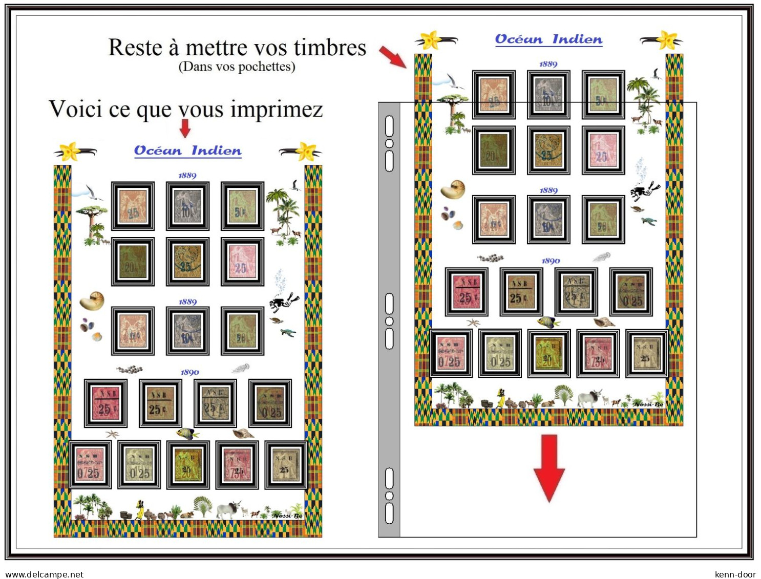 Albums de timbres à imprimer   DIEGO SUAREZ    NOSSI BE