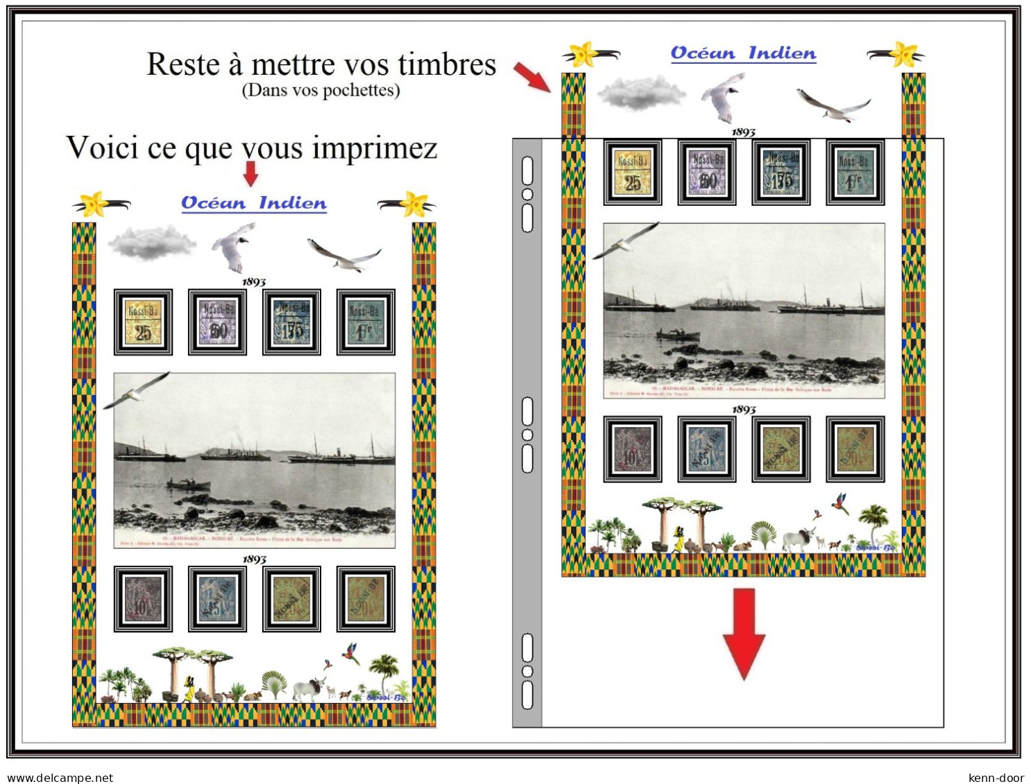 Albums de timbres à imprimer   DIEGO SUAREZ    NOSSI BE