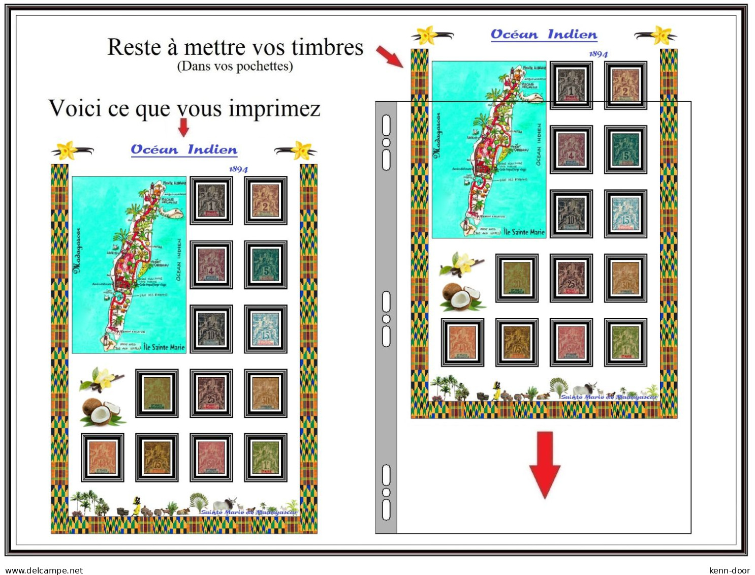 Albums de timbres à imprimer   DIEGO SUAREZ    NOSSI BE