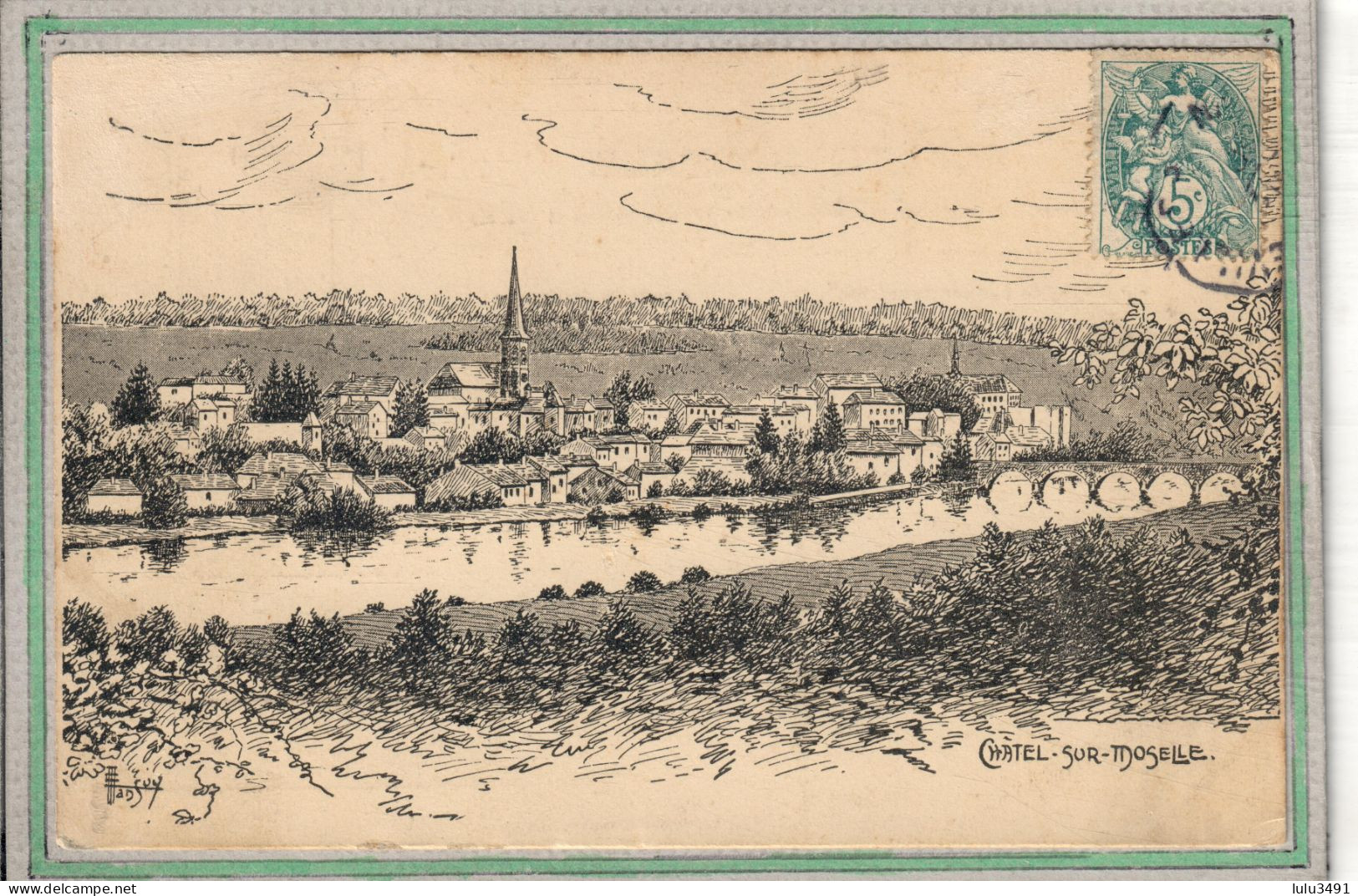 CPA (88) CHATEL-sur-MOSELLE -  Illustration-gravure De D. Guy - Aspect Du Bourg Au Siècle Passé - Chatel Sur Moselle