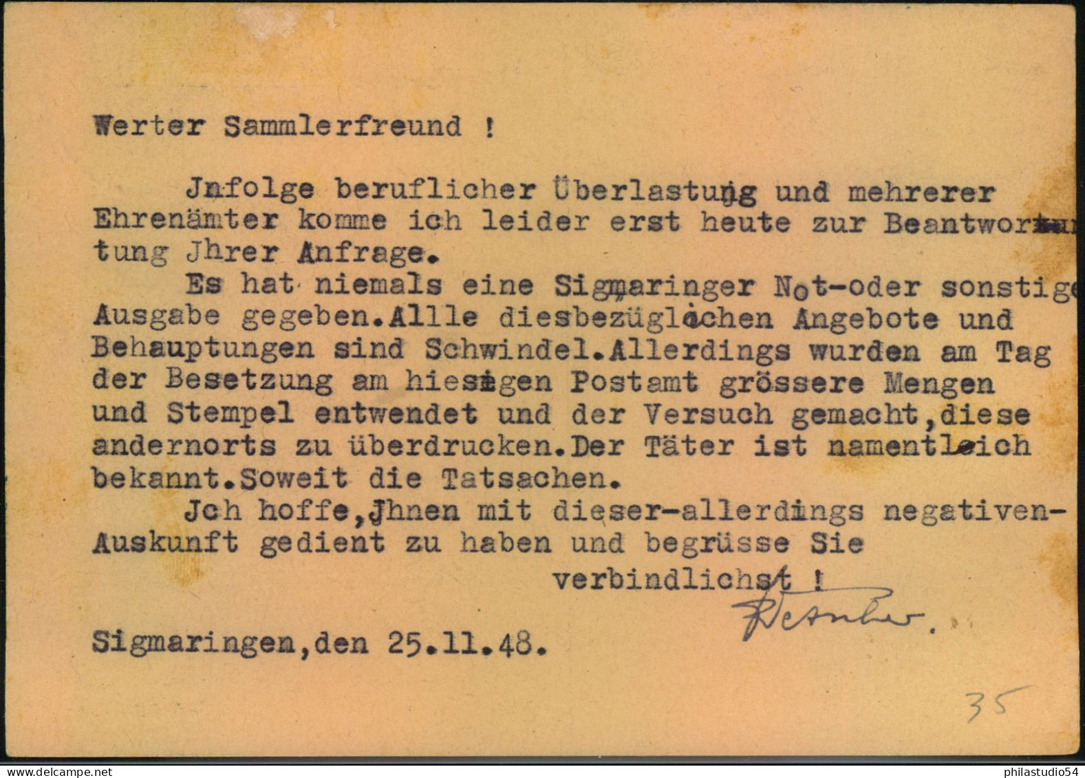 BADEN, 1948: 2 Pf. Freimarke Mit Leerfeld In MiF Auf Postkarte Ab FREIBURG (BREISGAU) - Baden