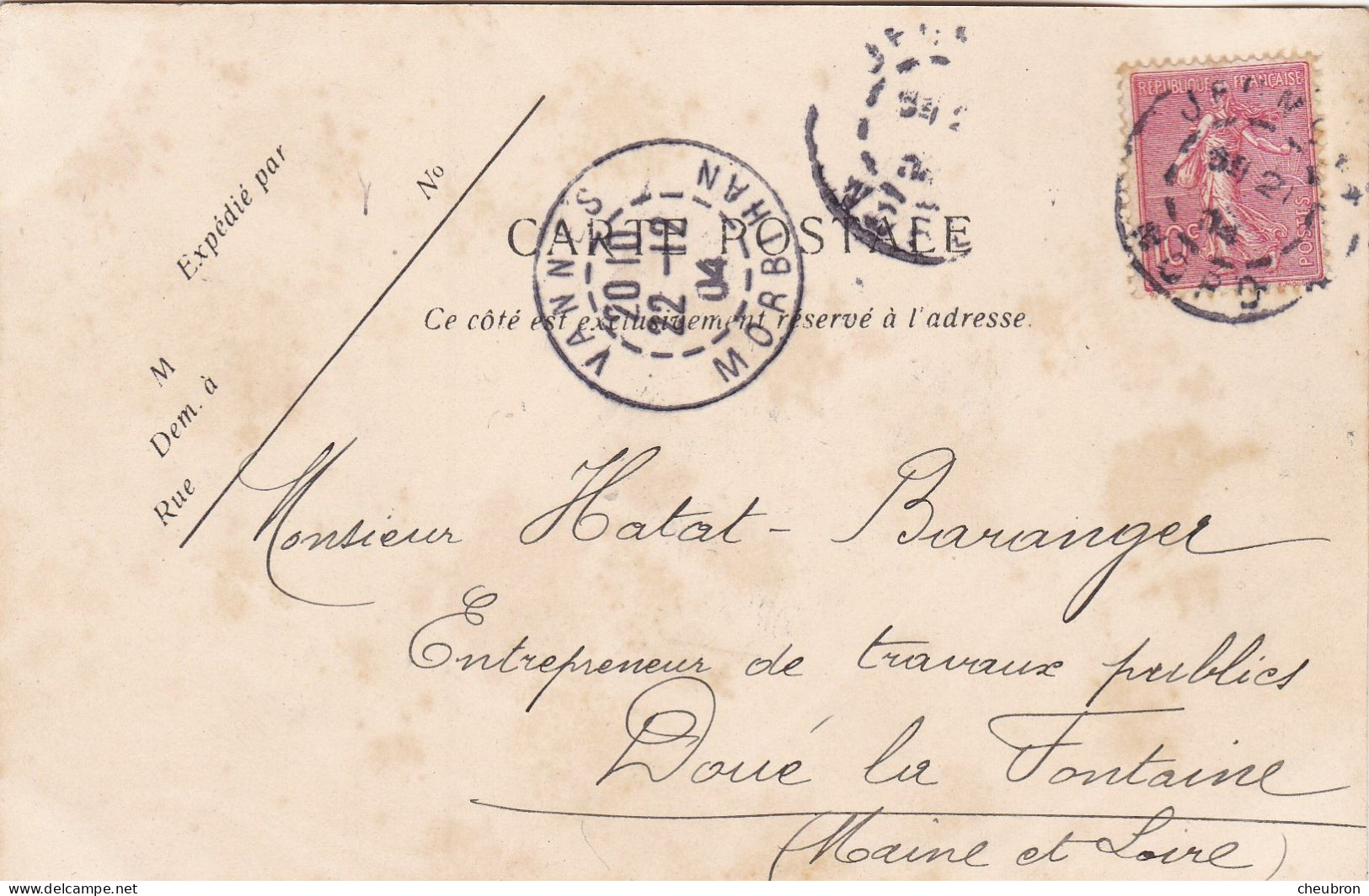 BELGIQUE. MERBES LE CHATEAU .CPA..RARETE.  " USINE JEUMONT ". MARBRES BRUT ET OUVRES   ANNÉE 1904 +TEXTE - Merbes-le-Chateau