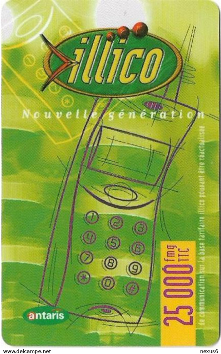 Madagascar - Illico - Antaris Green Phone, Thick CN, GSM Refill 25.000Fmg, Used - Madagascar