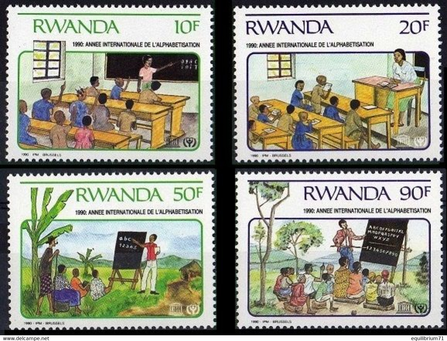 1380/1383** - Année Internationale De L'alphabétisation / Internationaal Jaar Van Alfabetisering - RWANDA - Neufs